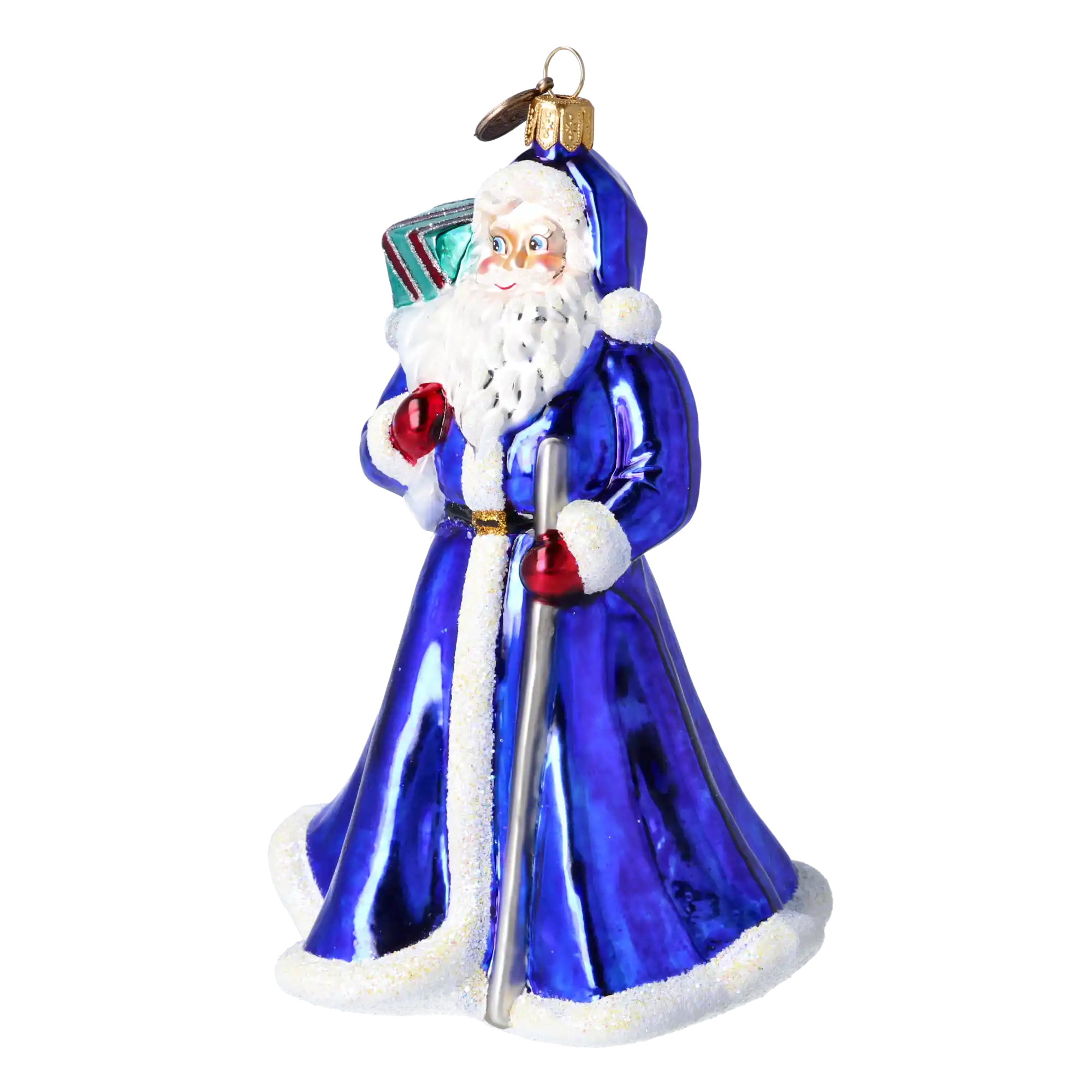 Mikołaj Z Laską Szklana Ozdoba