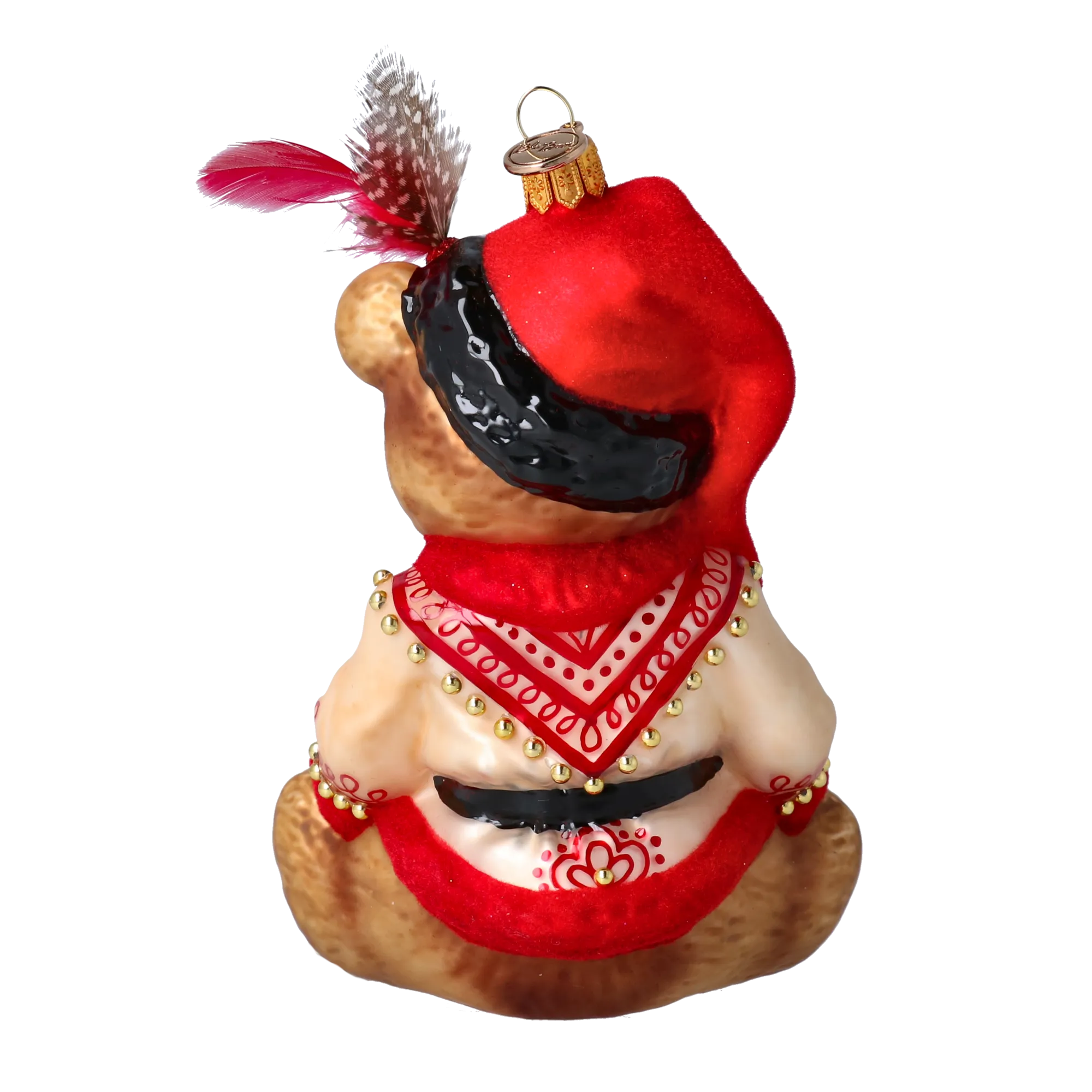 Teddy Bear Folk. Handmade Glass Christmas ornament. 2022-370