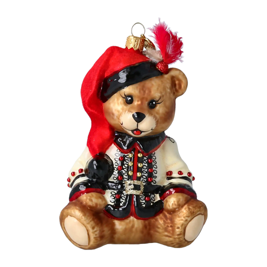 Miś W Kubraczku Szklana Ozdoba