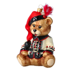 Gallant Crimson Plume | Hand-Painted Glass Ornament | Blubom 2022-371