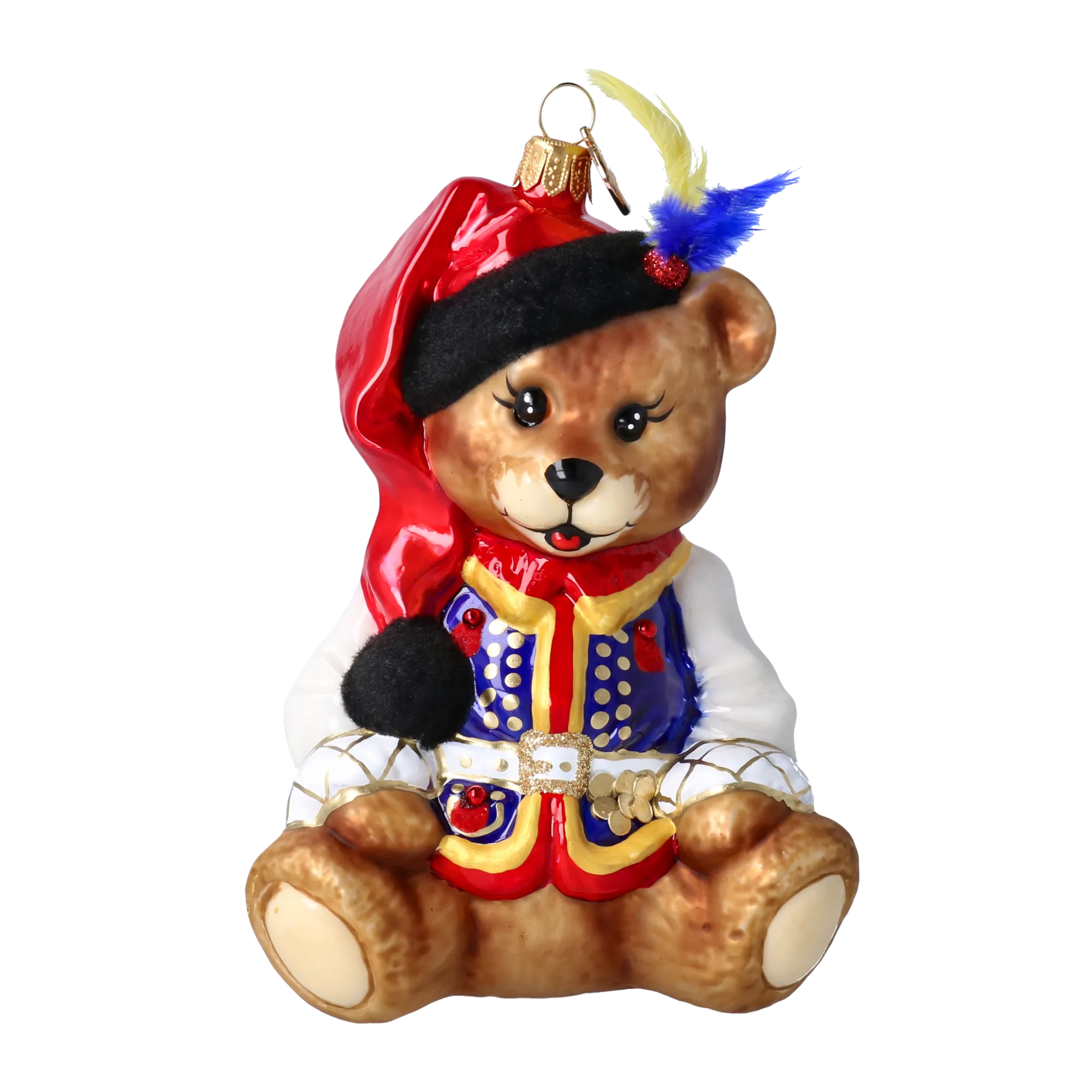 Gilded Polish Folklore Santa Teddy Premium christmas glass ornament 2022-372