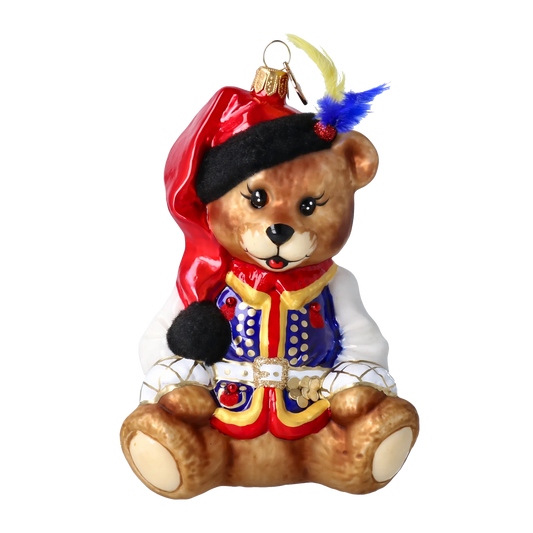 Gilded Polish Folklore Santa Teddy Premium christmas glass ornament 2022-372