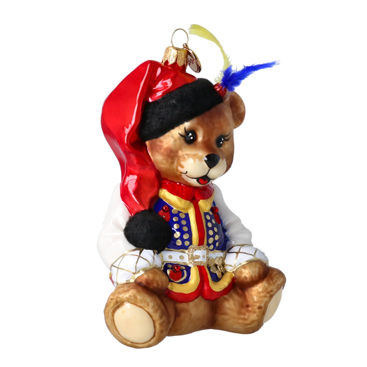 Gilded Polish Folklore Santa Teddy Premium christmas glass ornament 2022-372