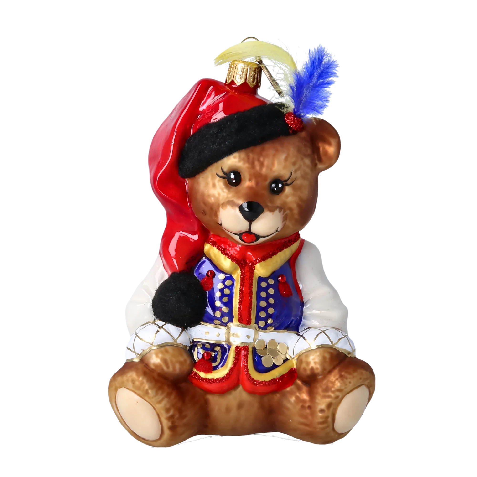 Gilded Polish Folklore Santa Teddy Premium christmas glass ornament 2022-372