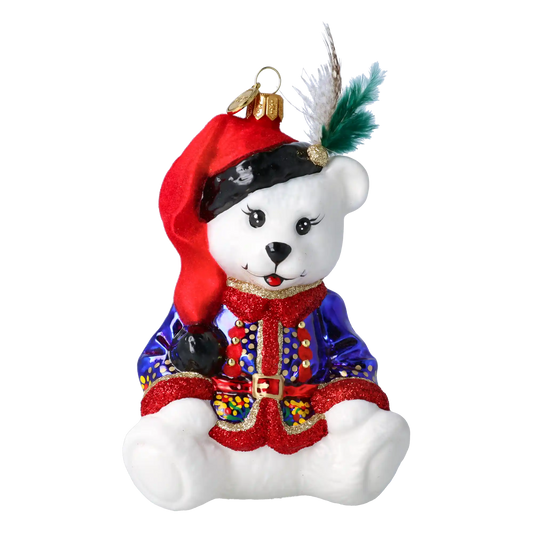 Miś W Kubraczku Szklana Ozdoba