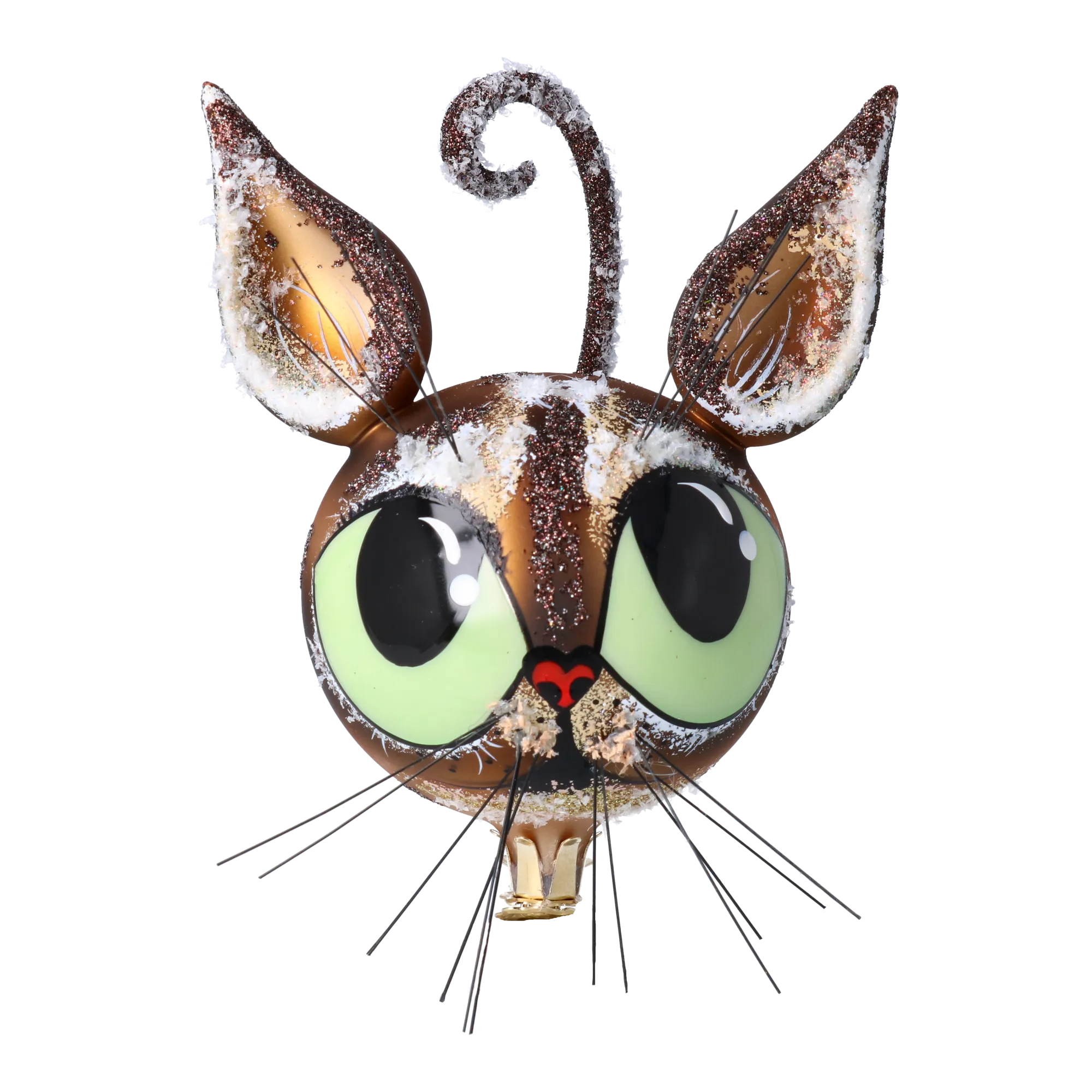 Festive Feline Cat Glass Decoration. Handmade Glass Christmas ornament 2022-385