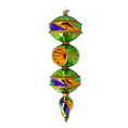 Load image into Gallery viewer, Drop Mardi Gras. Handmade Glass Christmas ornament. 2022-386
