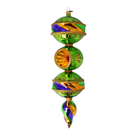 Drop Mardi Gras. Handmade Glass Christmas ornament. 2022-386