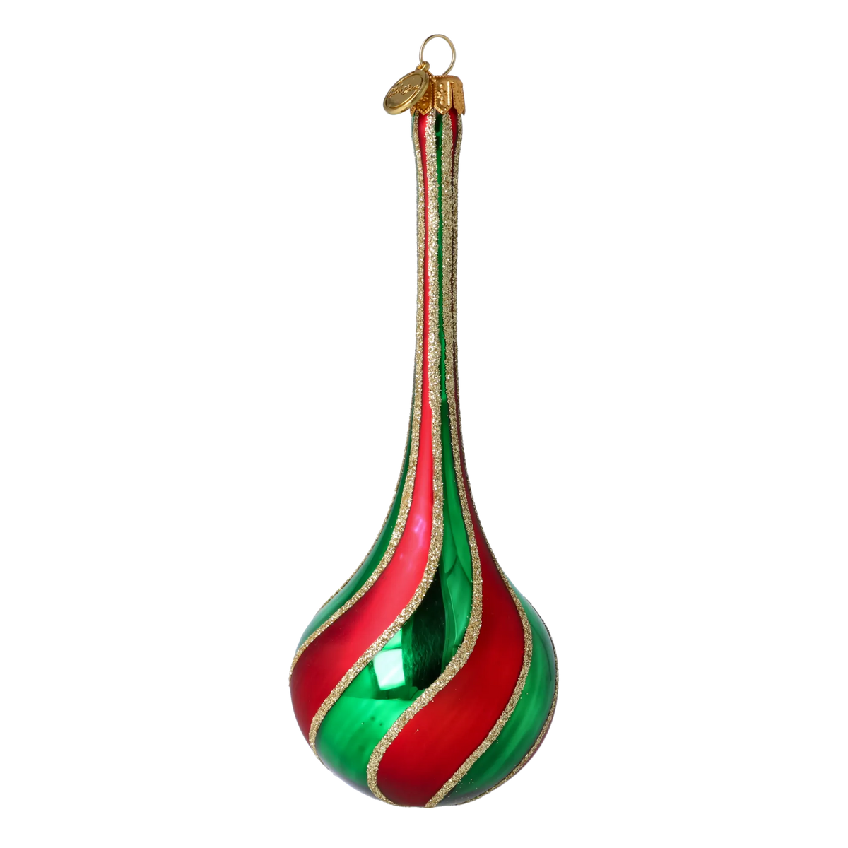Crimson Pine Cadence | Hand-Painted Glass Ornament | Blubom 2022-387