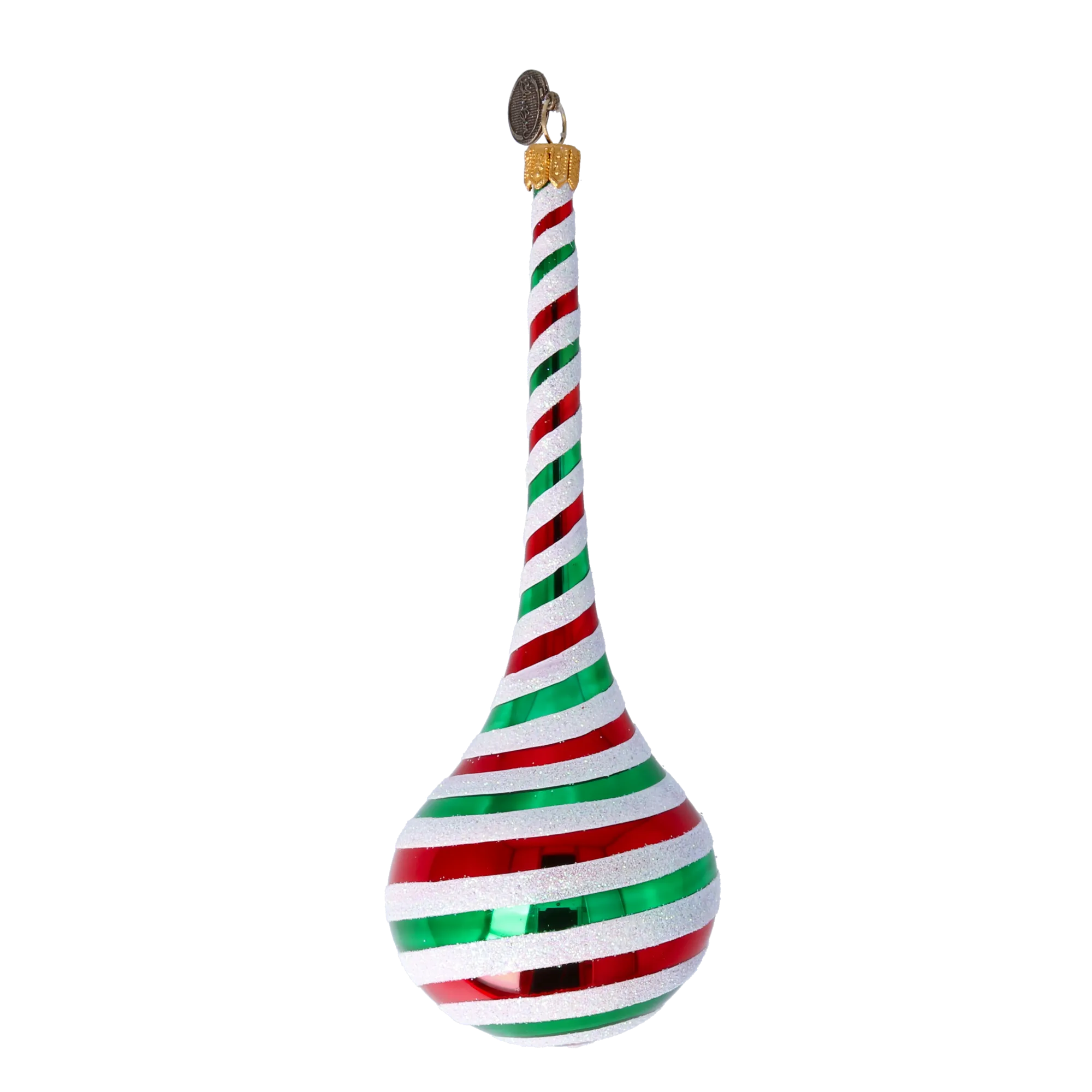Candy Cane Drop Twist Handmade Glass Christmas ornament 2022-388