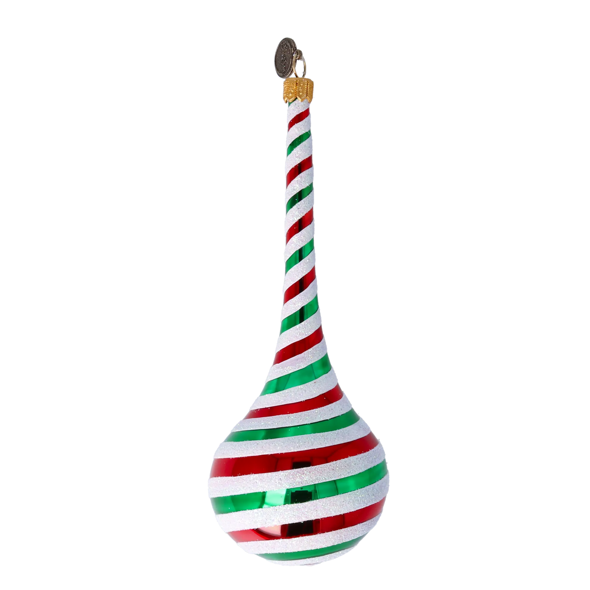 Crimson Frost Cadence | Hand-Painted Glass Ornament | Blubom 2022-388