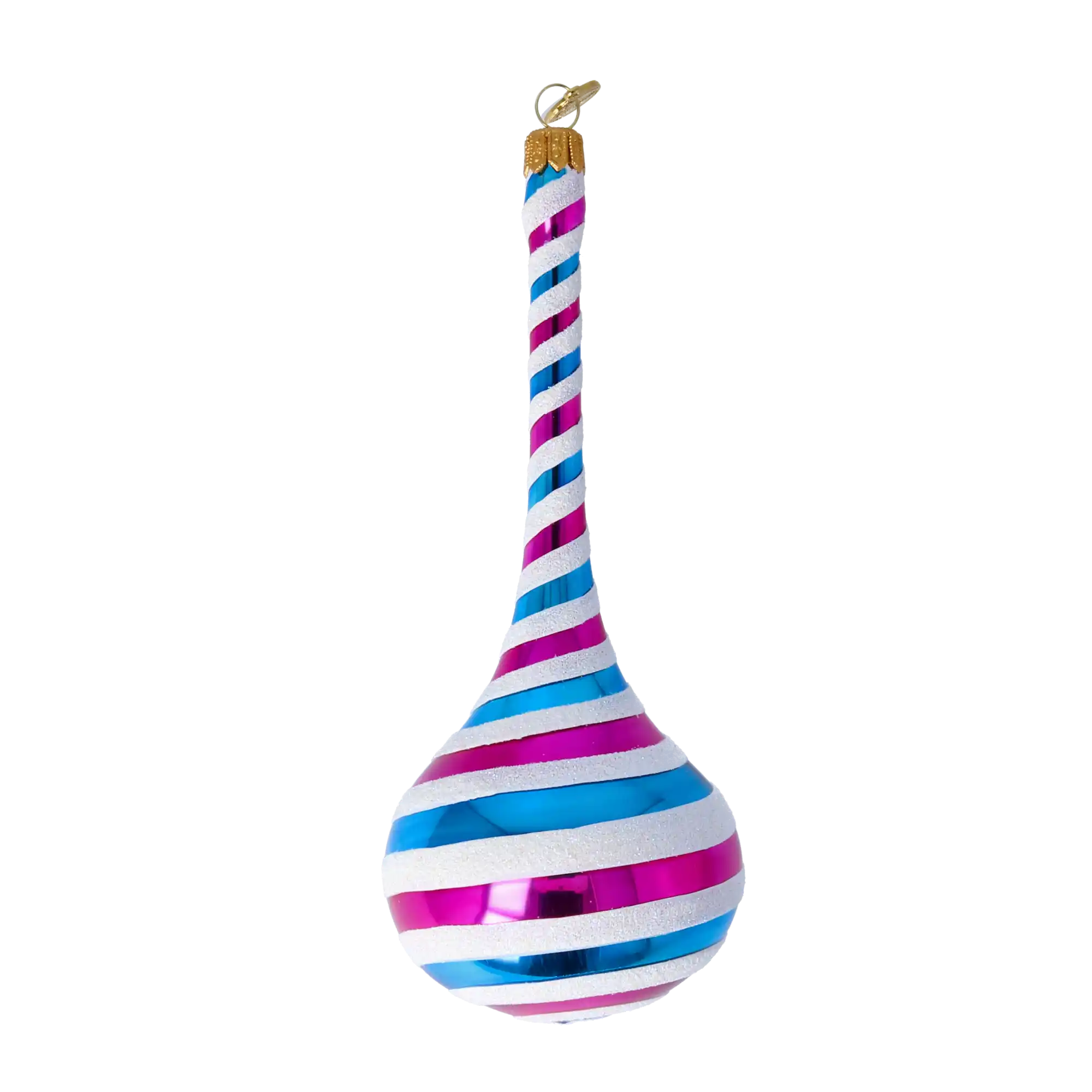 Ręcznie wykonana szklana świąteczna ozdoba Drop Candy Twist