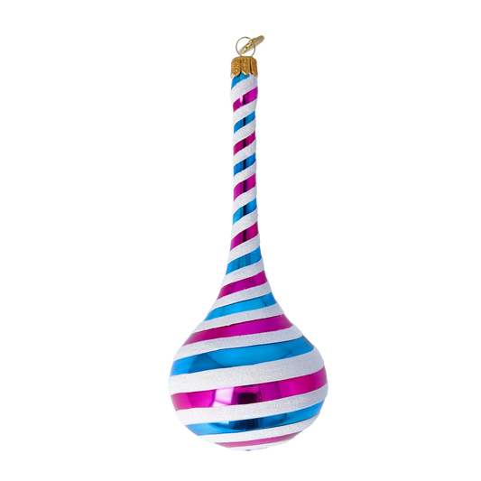 Candy Twist Drop Handmade Glass Christmas ornament 2022-389