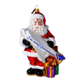 Load image into Gallery viewer, Santa with Silver Jet Premium christmas glass ornament 2022-391

