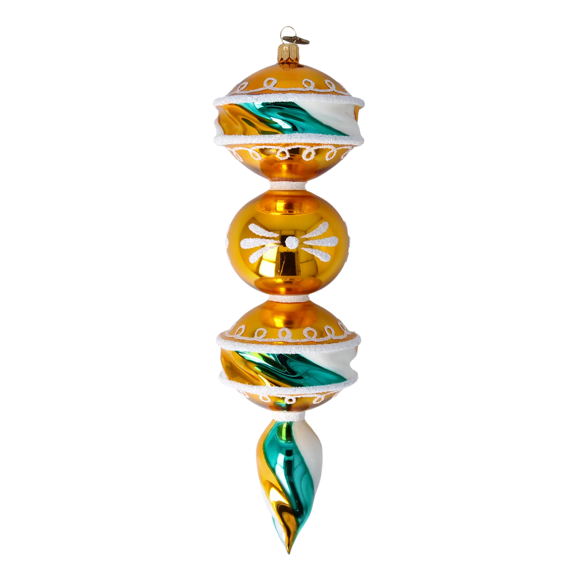 Christmas Carnival Drop. Handmade Glass Christmas ornament. 2022-394