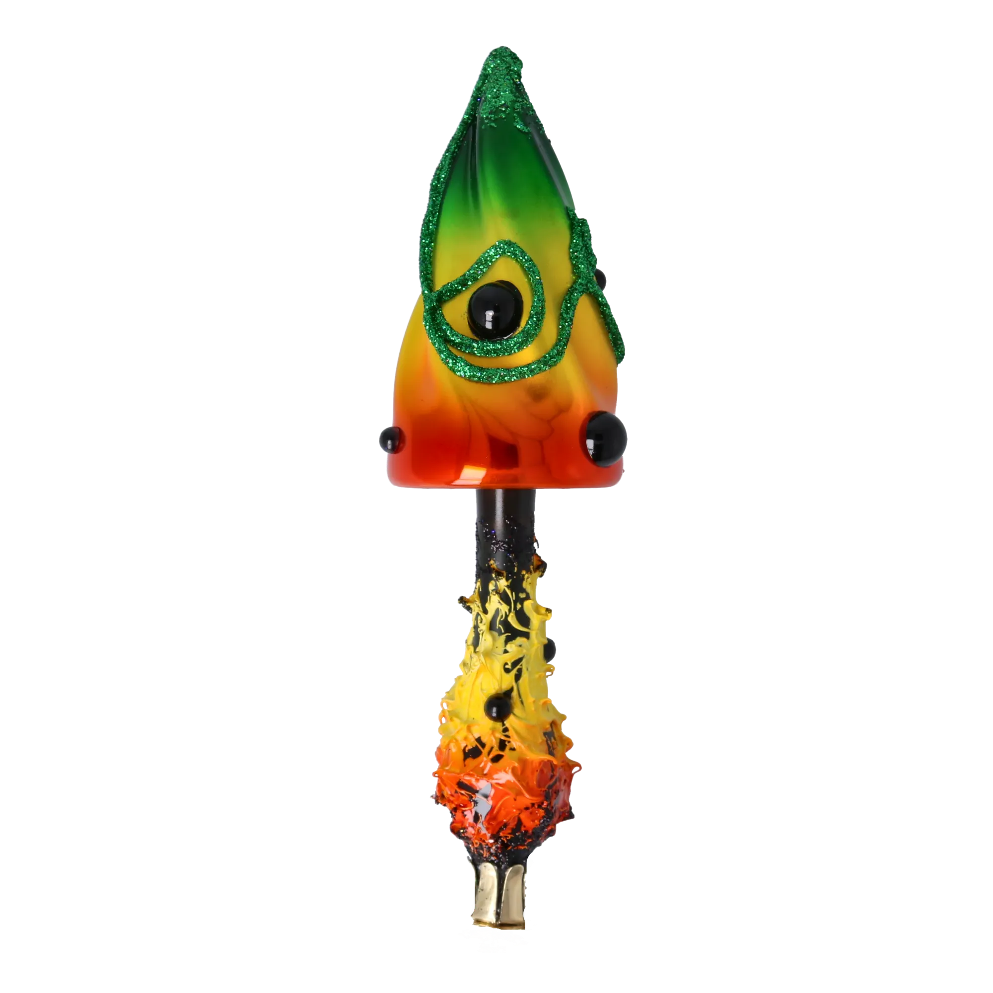 Colorful Mushroom with Shading Effect. Handmade Glass Christmas ornament. 2022-397