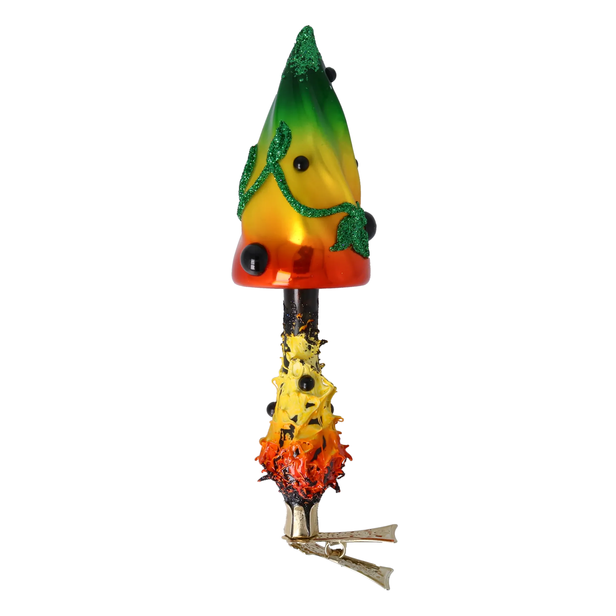 Colorful Mushroom with Shading Effect. Handmade Glass Christmas ornament. 2022-397