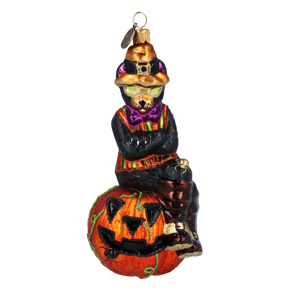 Dapper Midnight Sovereign | Hand-Painted Glass Ornament | Blubom 2022-398