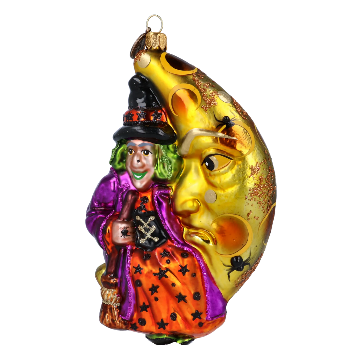 Sly Midnight Sojourn | Hand-Painted Glass Ornament | Blubom 2022-399
