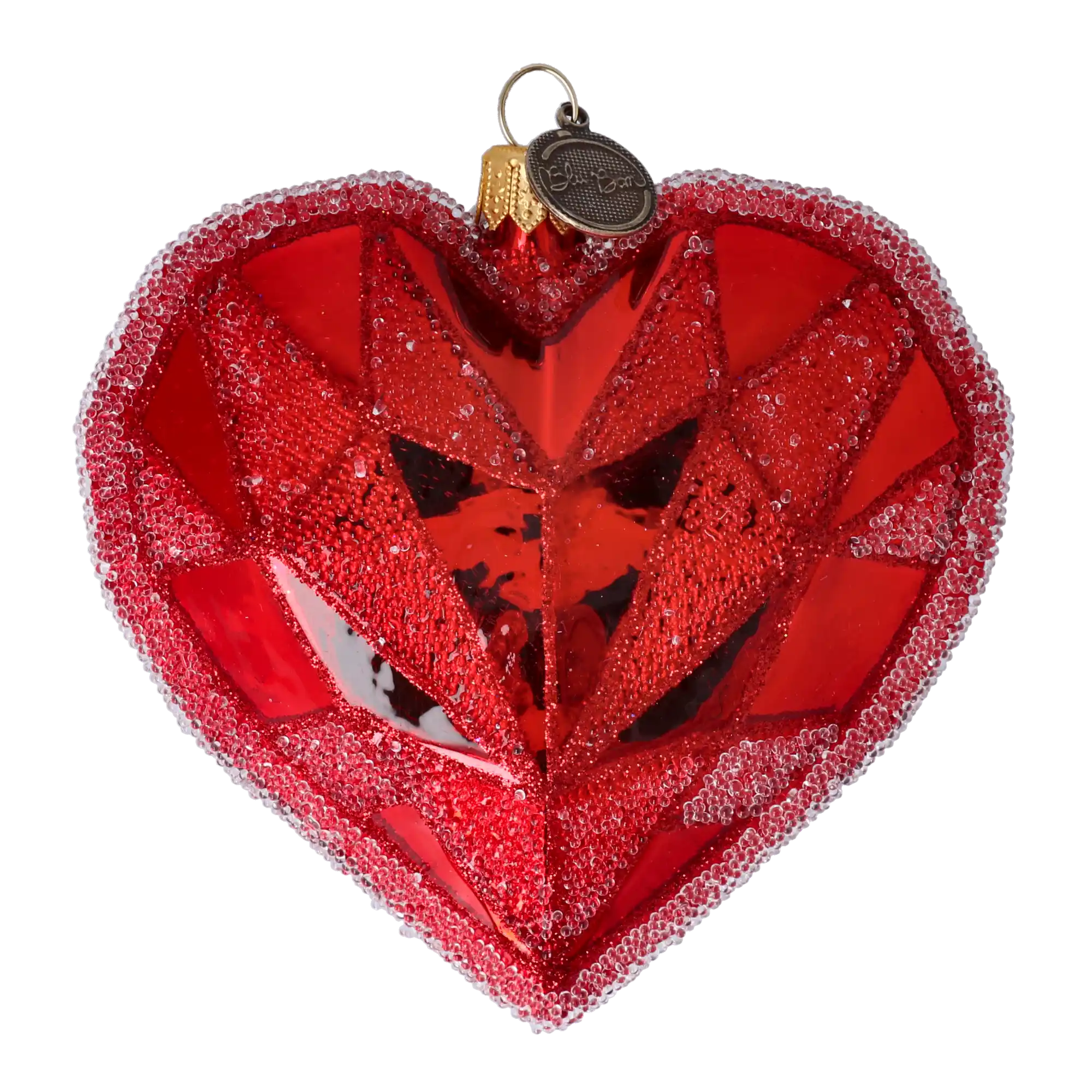 Geometryczne Czerwone Serce Miłość Szklana Ozdoba