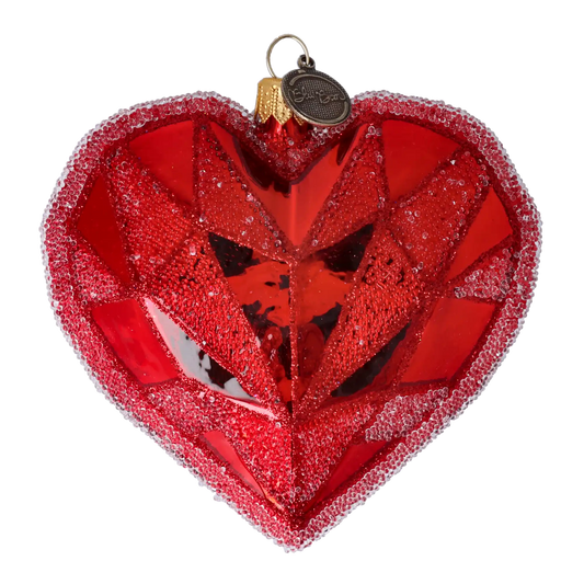 Geometryczne Czerwone Serce Miłość Szklana Ozdoba