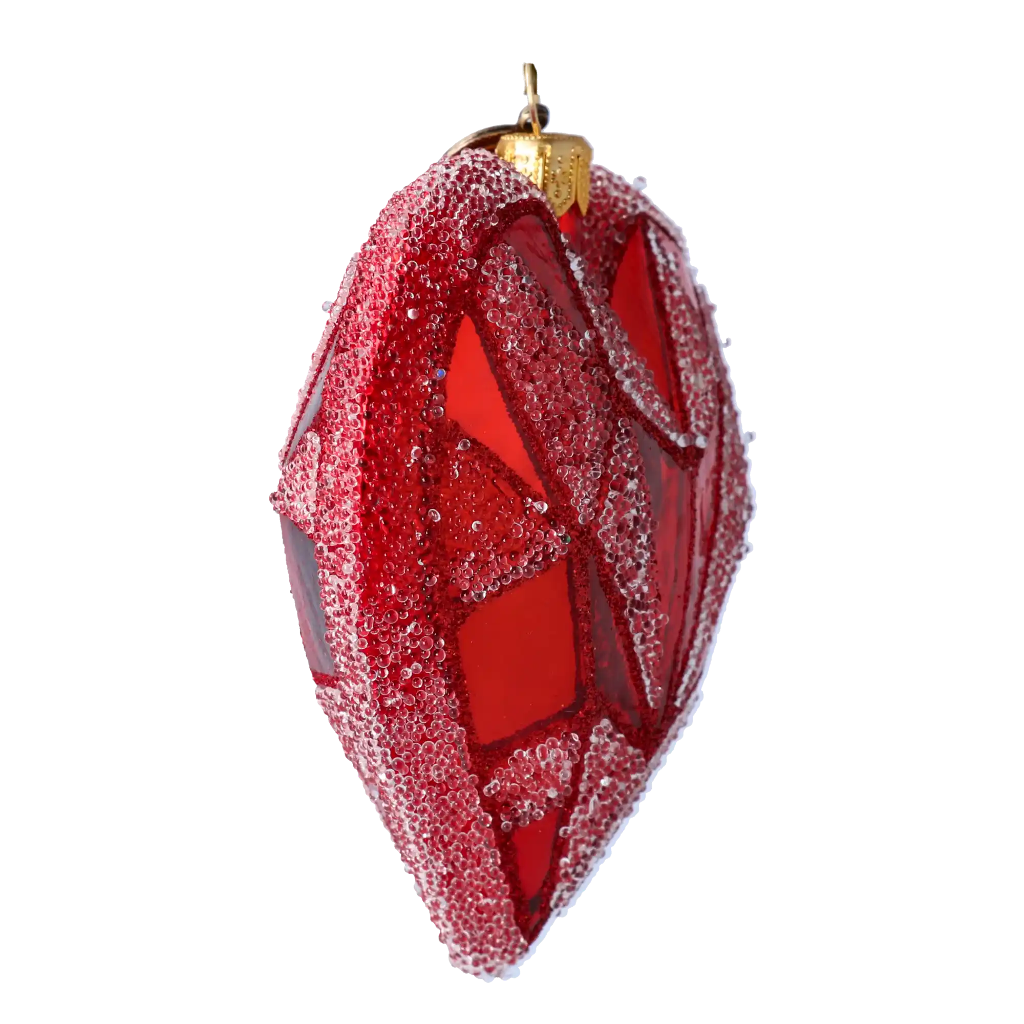 Geometryczne Czerwone Serce Miłość Szklana Ozdoba