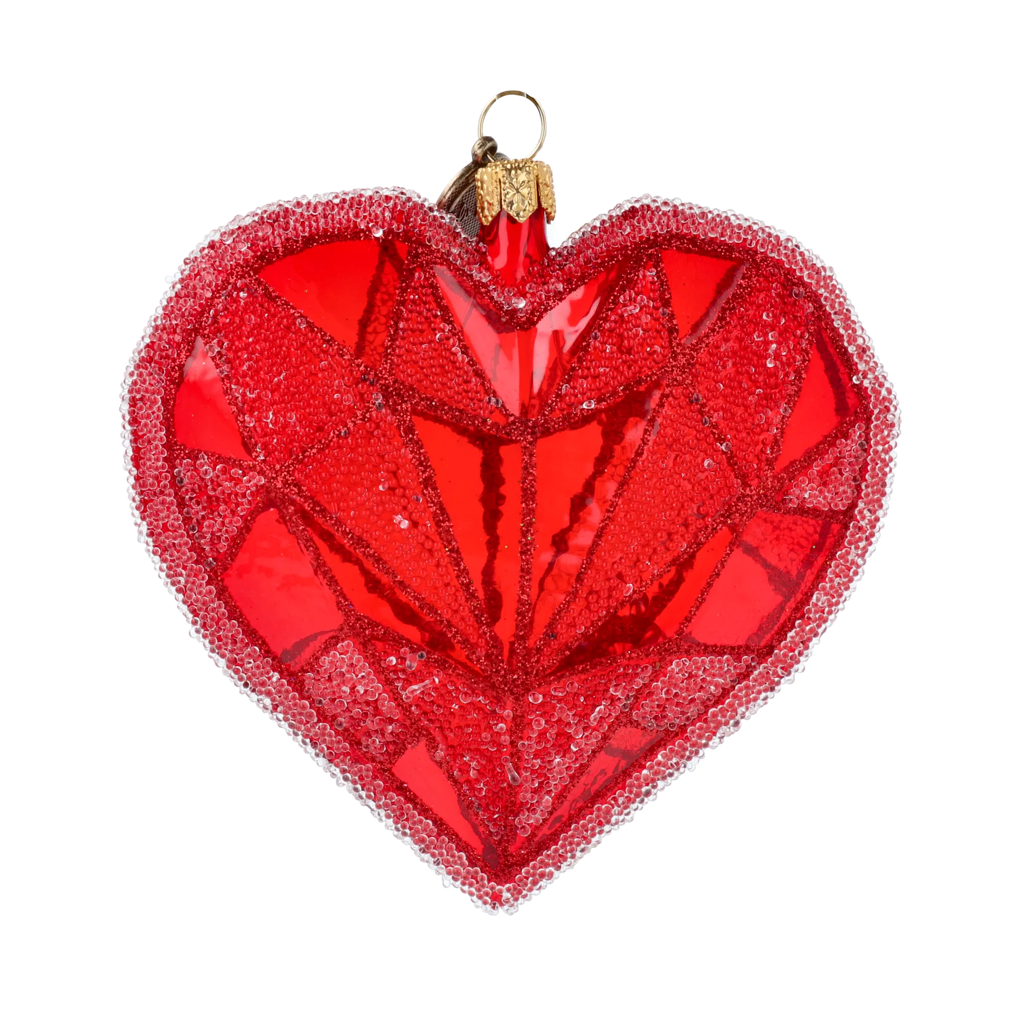 Ruby Crystalline Heart Premium christmas glass ornament 2022-402