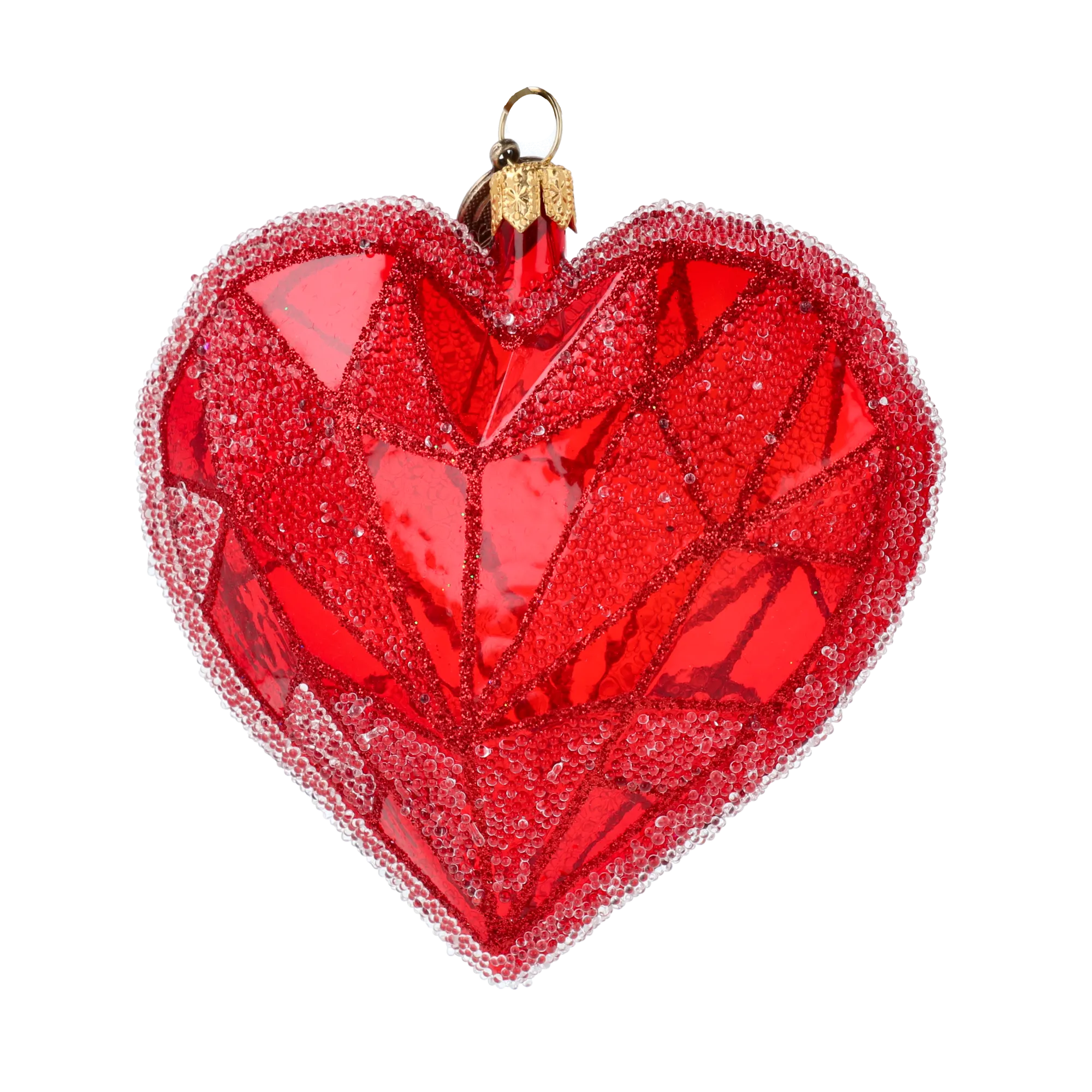 Ruby Crystalline Heart Premium christmas glass ornament 2022-402
