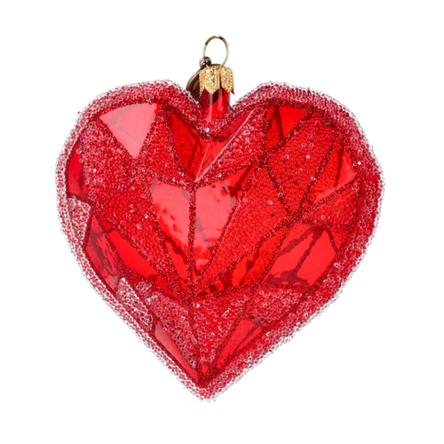 Crimson Pulse | Hand-Painted Glass Ornament | Blubom 2022-402