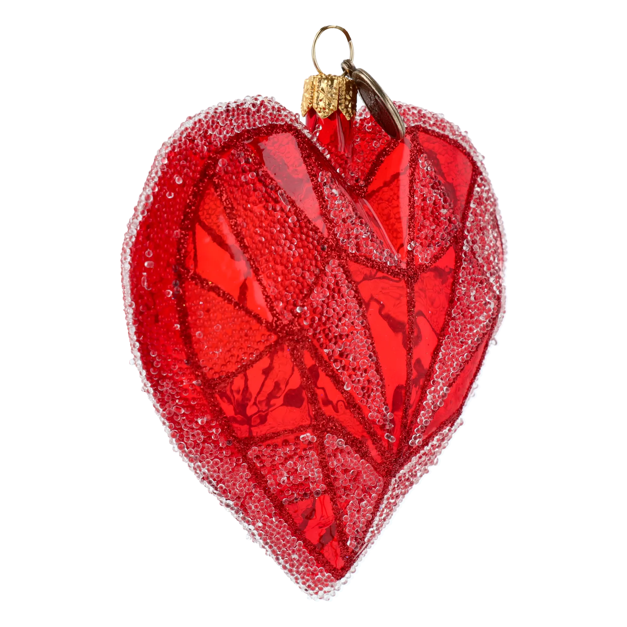 Ruby Crystalline Heart Premium christmas glass ornament 2022-402