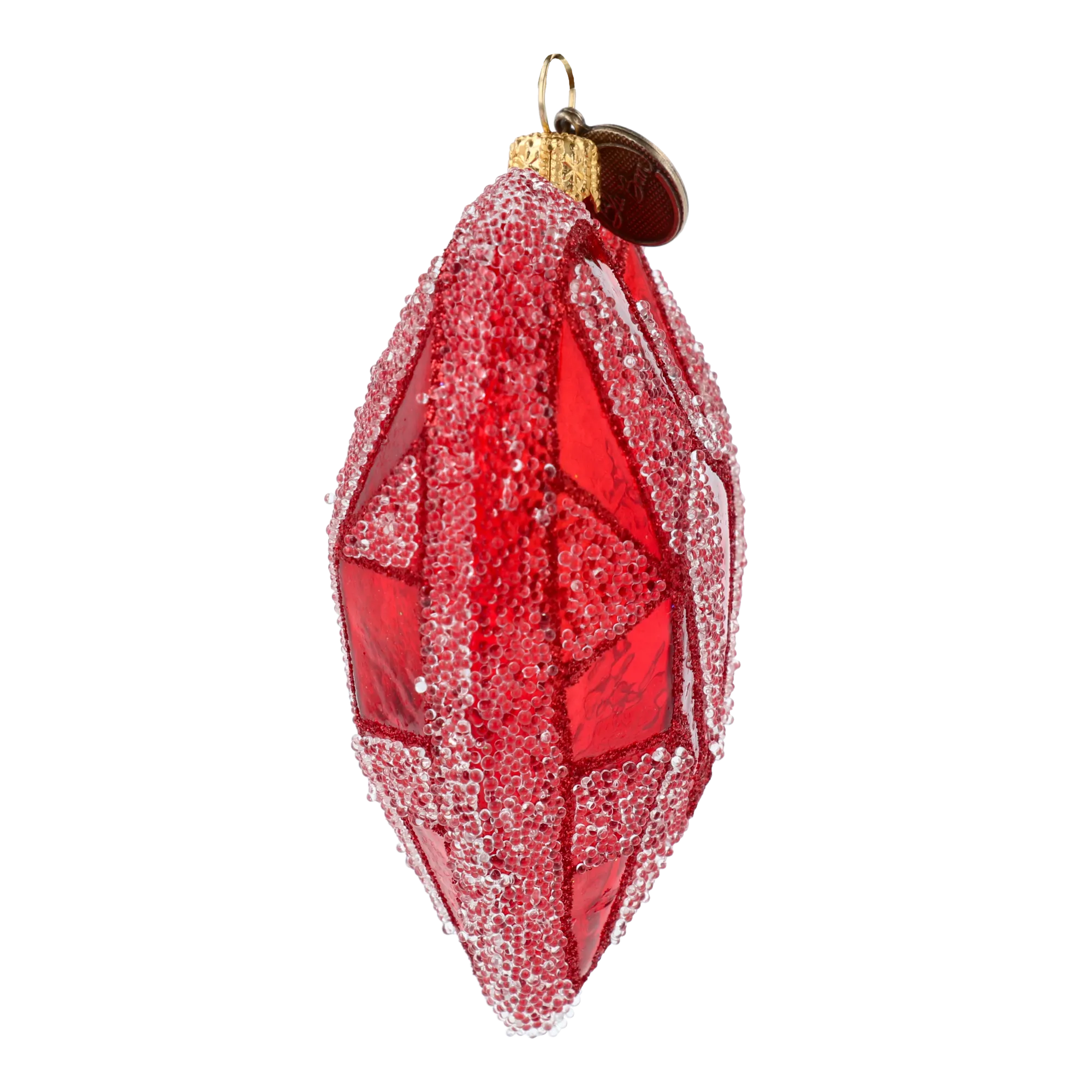 Ruby Crystalline Heart Premium christmas glass ornament 2022-402