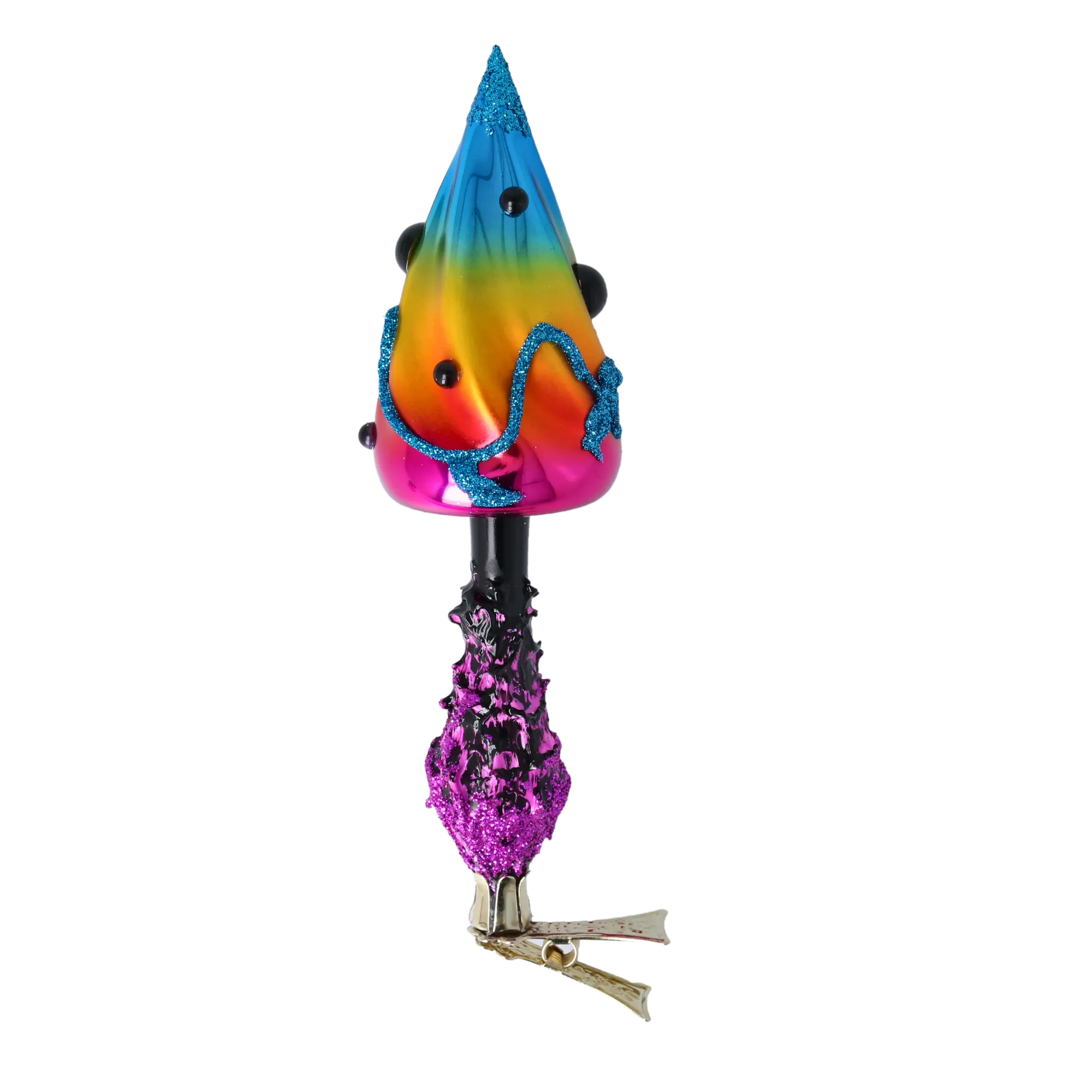 Christmas Ornament - Colorful Mushroom. Handmade Glass Christmas ornament. 2022-404