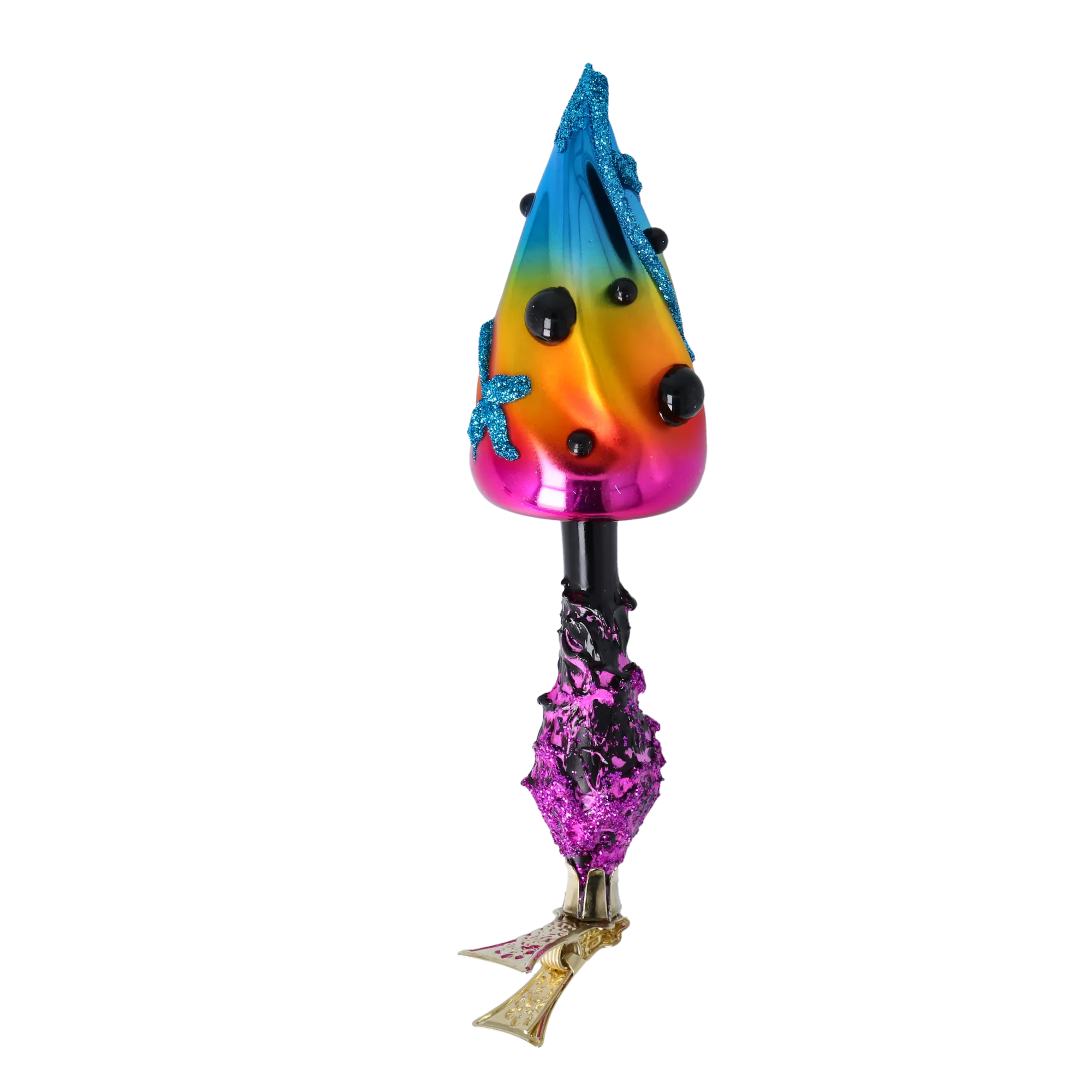 Christmas Ornament - Colorful Mushroom. Handmade Glass Christmas ornament. 2022-404