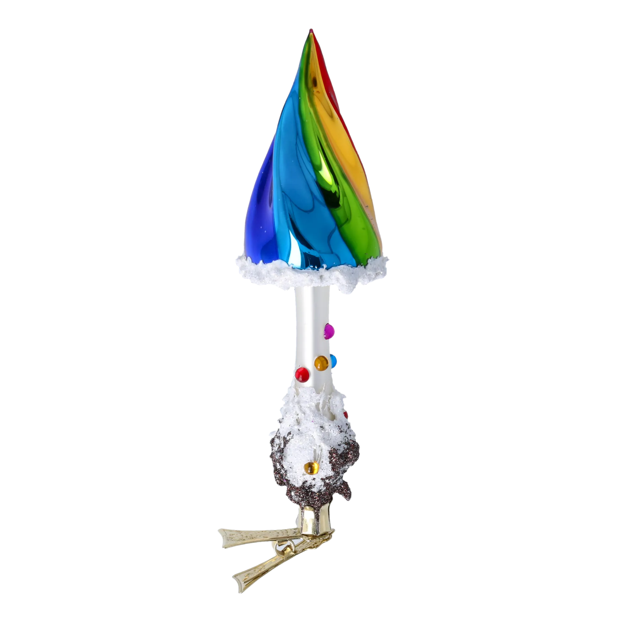 Hand Painted Rainbow Mushroom Ornament 2022-405