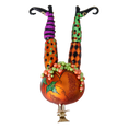 Załaduj obraz do przeglądarki galerii, The Witch in the Pumpkin - Magic Legs. Handmade Glass Christmas ornament. 2022-406
