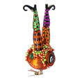 Załaduj obraz do przeglądarki galerii, The Witch in the Pumpkin - Magic Legs. Handmade Glass Christmas ornament. 2022-406
