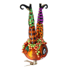Impish Pumpkin Somersault | Hand-Painted Glass Ornament | Blubom 2022-406