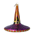 Load image into Gallery viewer, Magic Witch's Hat - Flaming Patterns. Handmade Glass Christmas ornament. 2022-407
