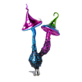 Załaduj obraz do przeglądarki galerii, Mushrooms at a clip. Handmade Glass Christmas ornament. 2022-412

