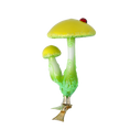 Załaduj obraz do przeglądarki galerii, Fairytale Mushroom with Ladybug. Handmade Glass Christmas ornament. 2022-413
