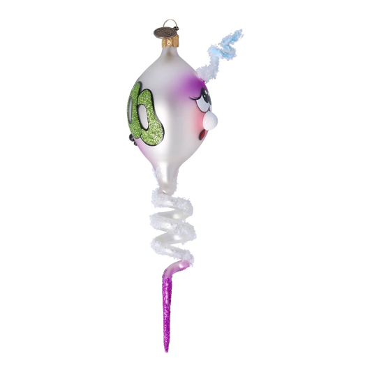 Halloween Spirit "BOO". Handmade Glass Christmas ornament.