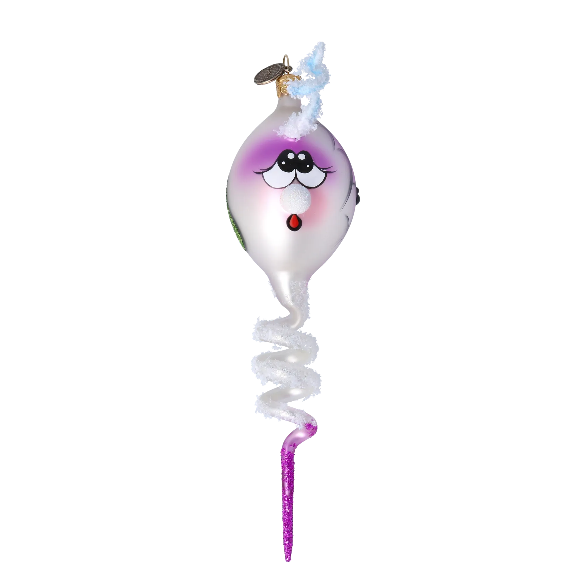 Halloween Spirit "BOO". Handmade Glass Christmas ornament. 2022-421