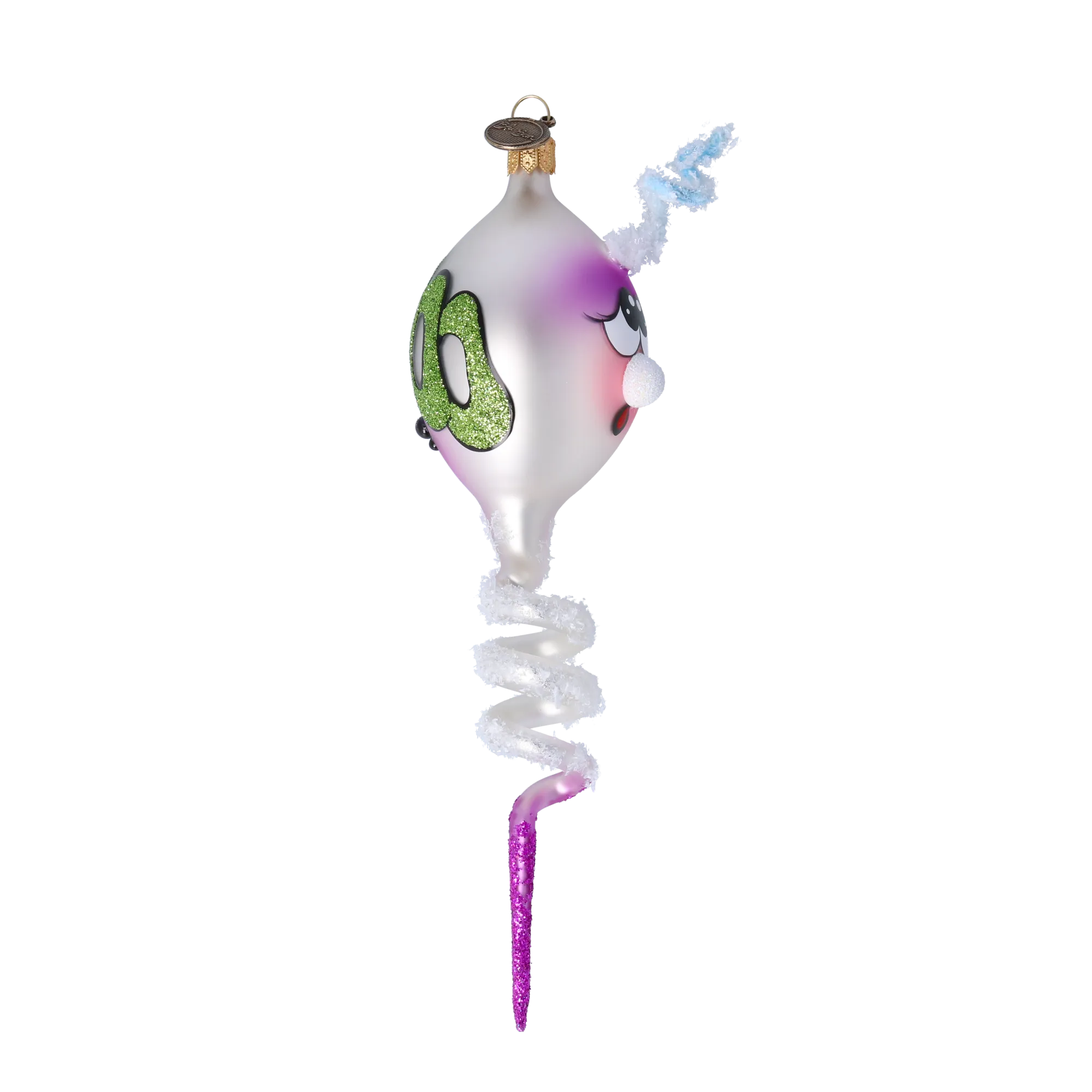 Halloween Spirit "BOO". Handmade Glass Christmas ornament. 2022-421