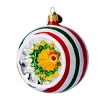 Crimson Gilded Pulse | Hand-Painted Glass Ornament | Blubom 2022-431