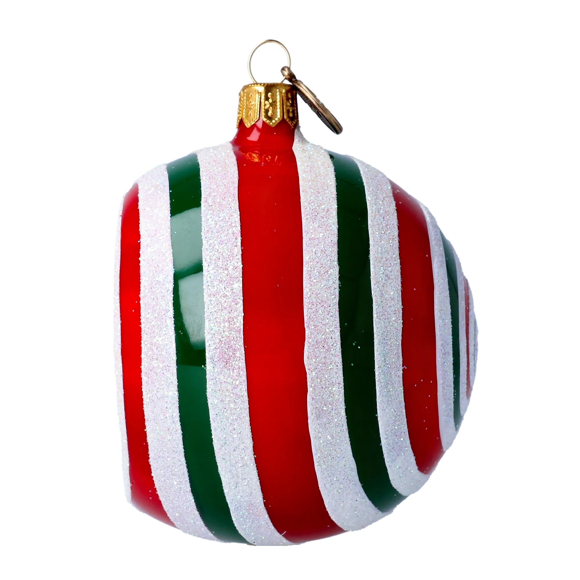 Crimson Gilded Pulse | Hand-Painted Glass Ornament | Blubom 2022-431