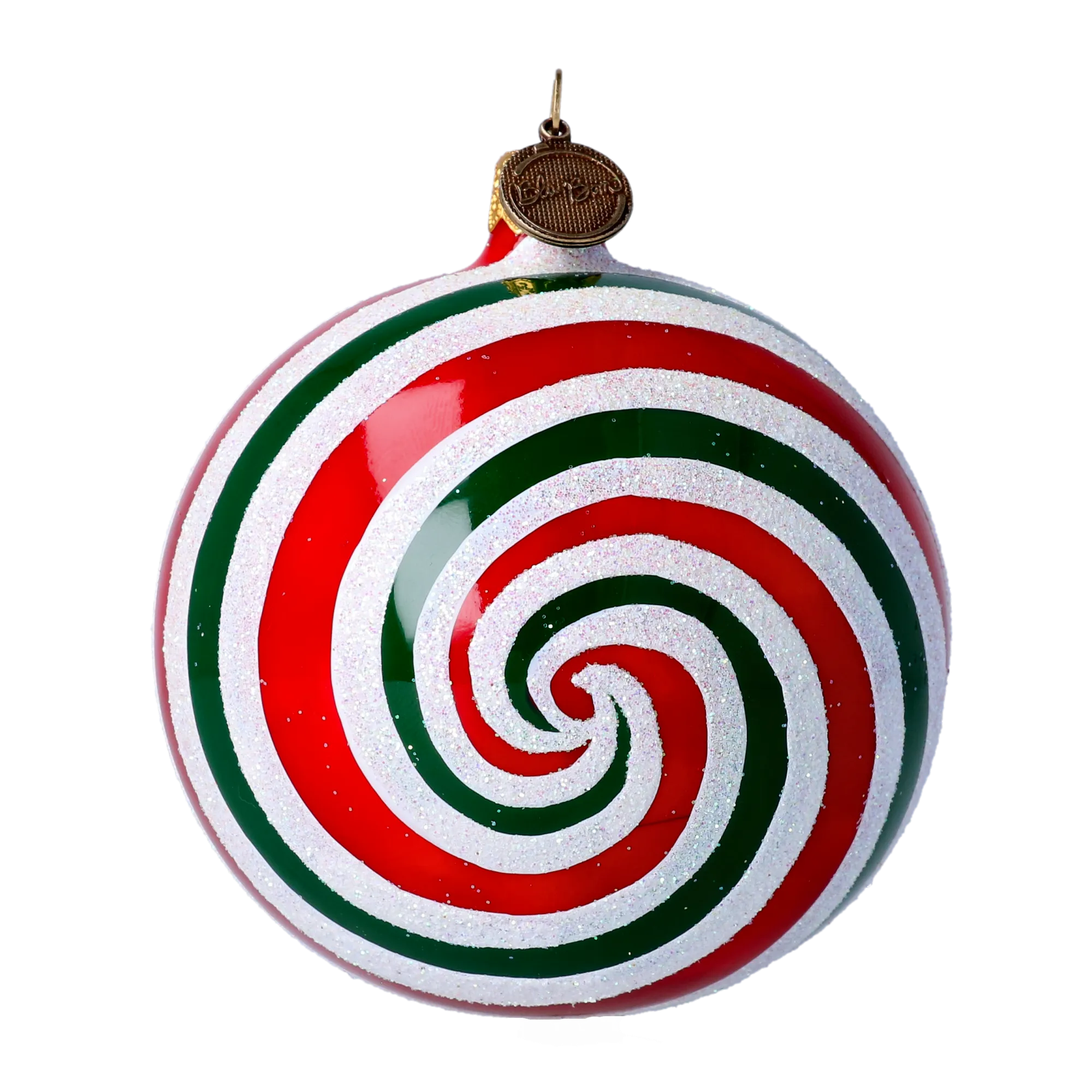 Crimson Gilded Pulse | Hand-Painted Glass Ornament | Blubom 2022-431