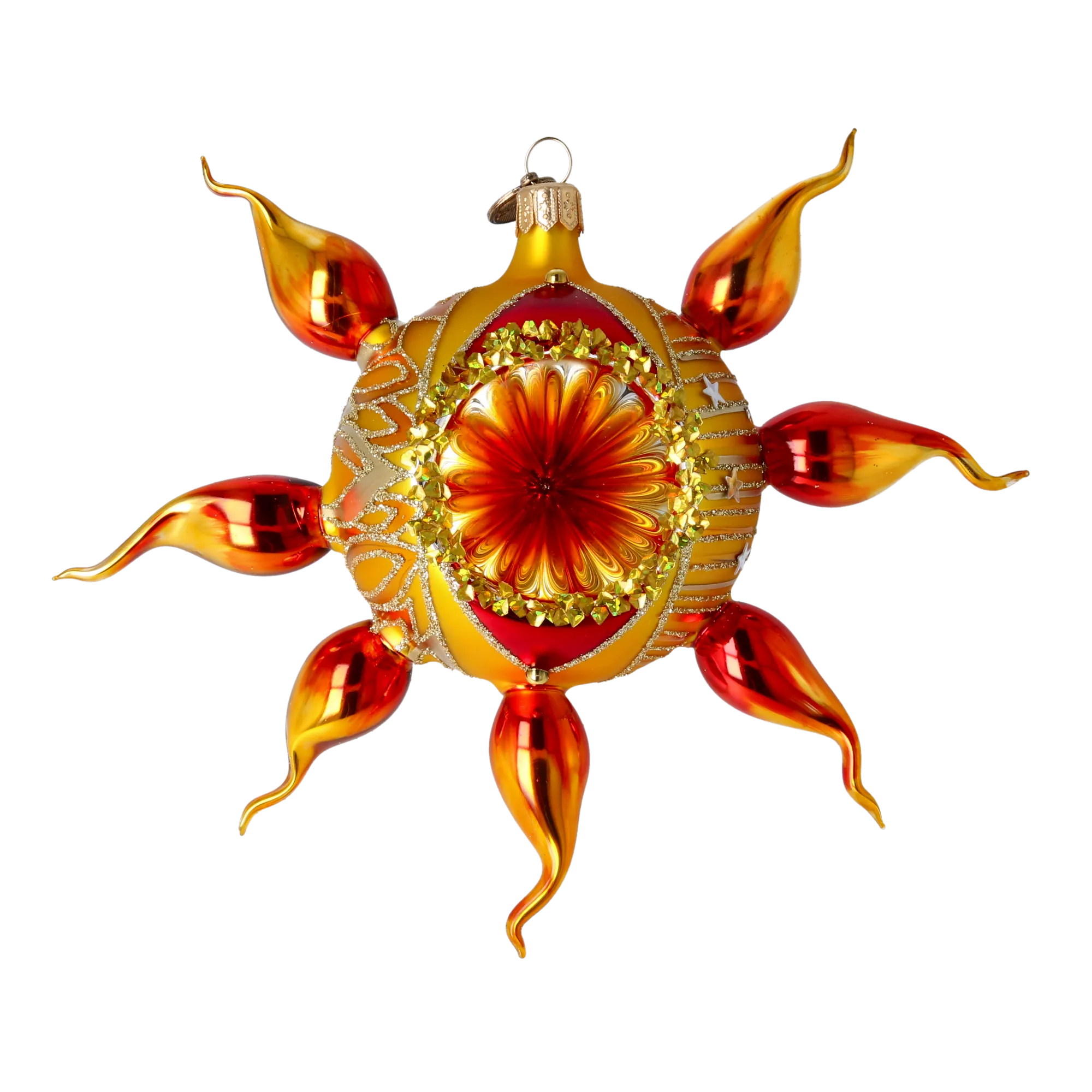 Sunshine with a spotlight. Handmade Glass Christmas ornament. 2022-434