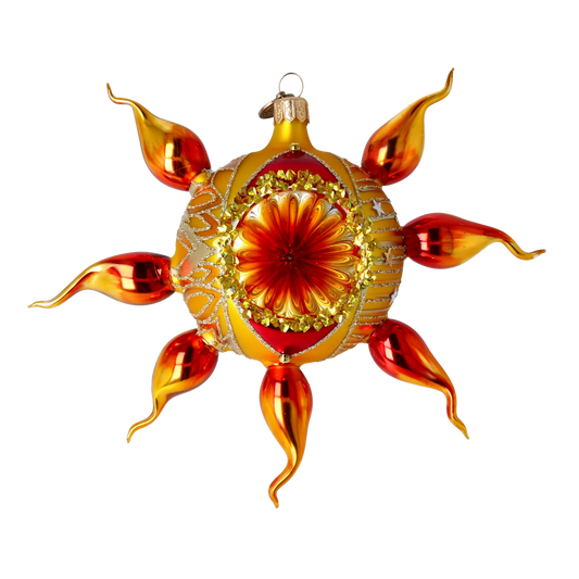 Sunshine with a spotlight. Handmade Glass Christmas ornament. 2022-434