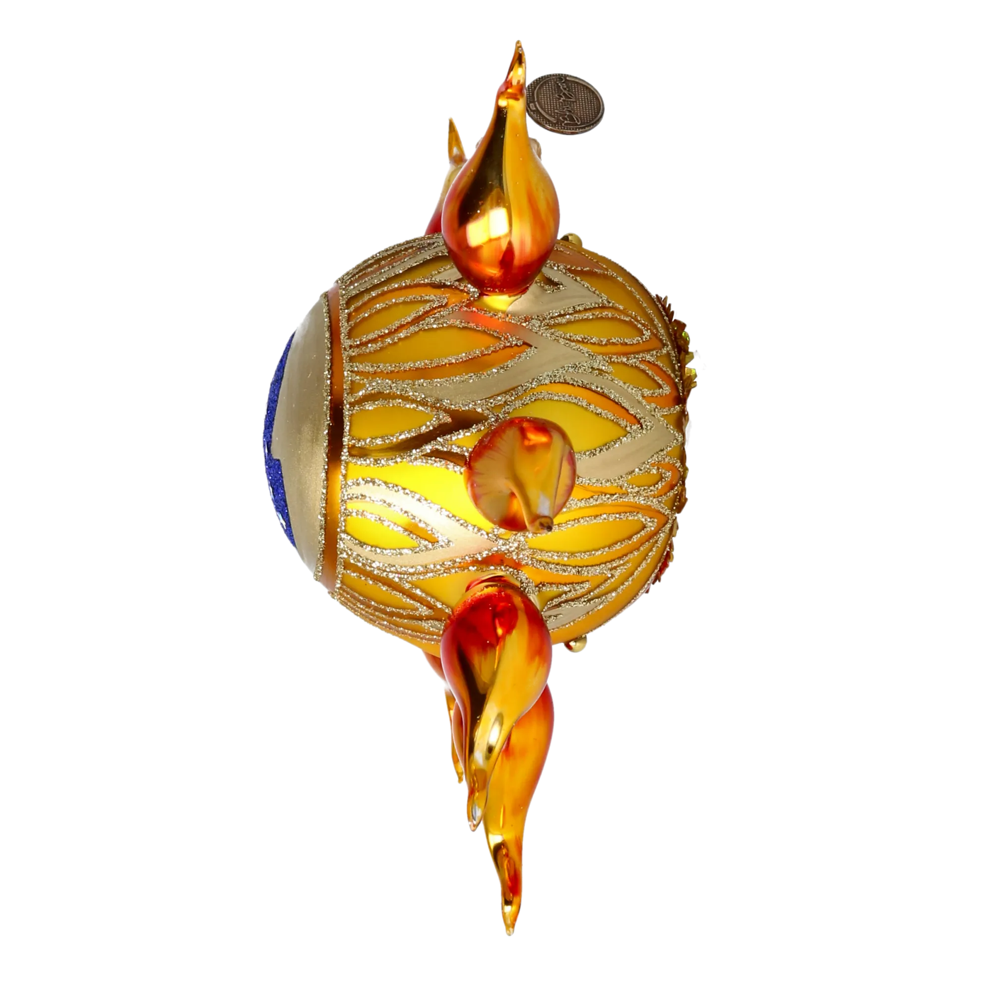 Sunshine with a spotlight. Handmade Glass Christmas ornament. 2022-434