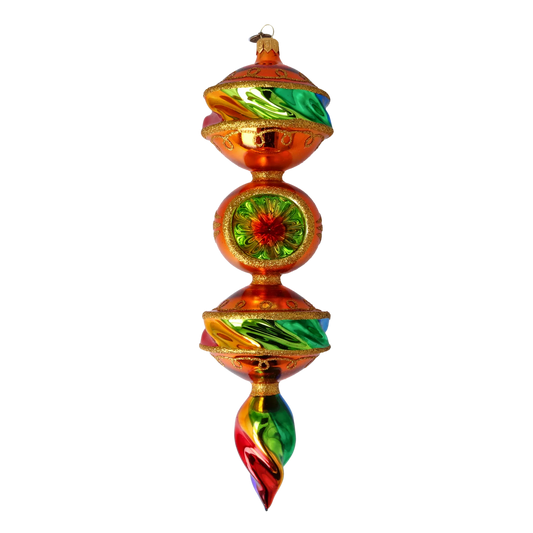 Rainbow Glow - Drop. Handmade Glass Christmas ornament. 2022-435
